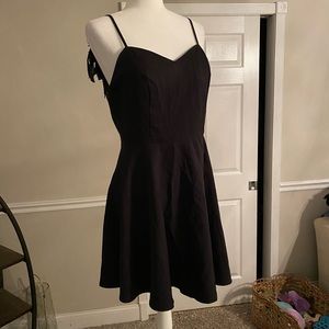 Black dress with lace angel wings